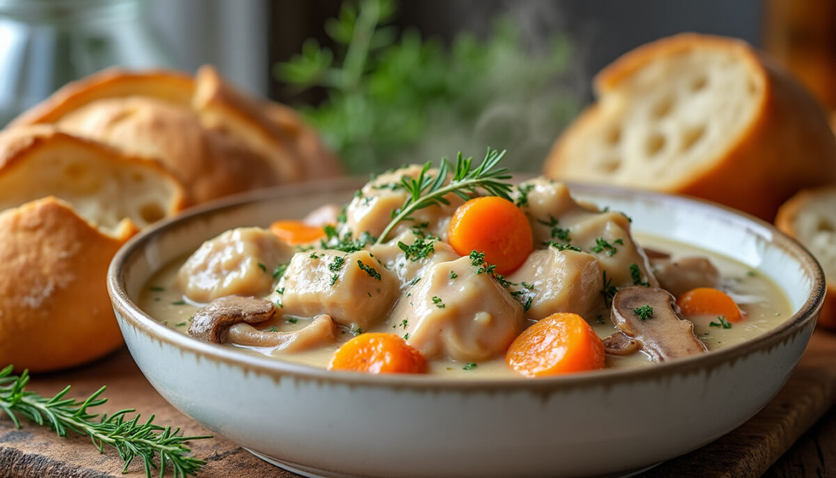 Délicieuse blanquette de dinde : un classique réconfortant revisité