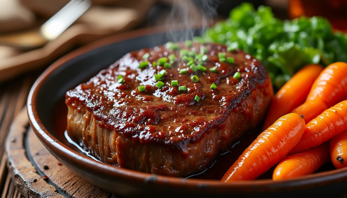 Délicieux bœuf braisé fondant accompagné de ses carottes savoureuses