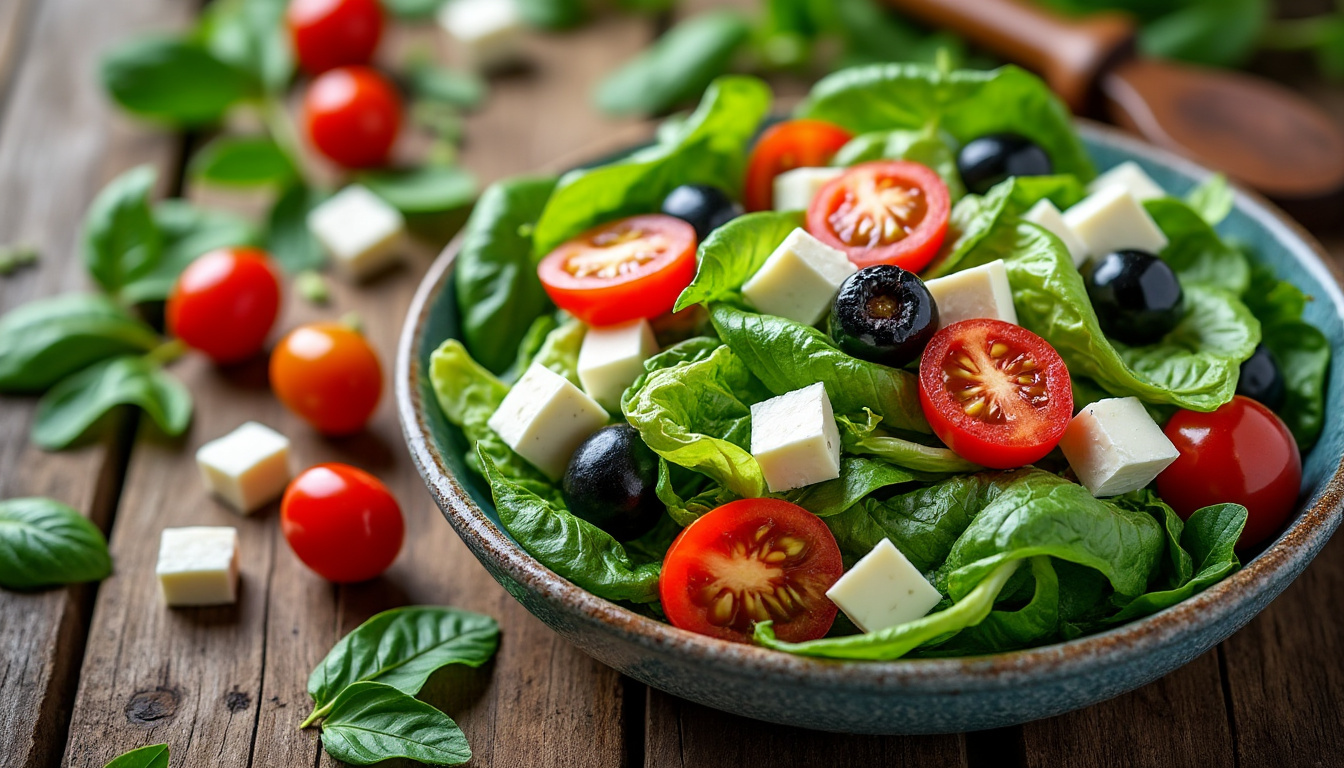 découvrez une salade gourmande alliant la fraîcheur croquante des endives, la douceur juteuse des tomates et la richesse fondante de la feta pour un équilibre parfait en saveurs.